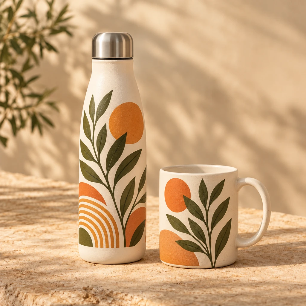 Portada de botellas-tazas