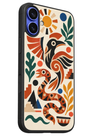 Estuche Cerámica Negativa — Aves y Serpiente