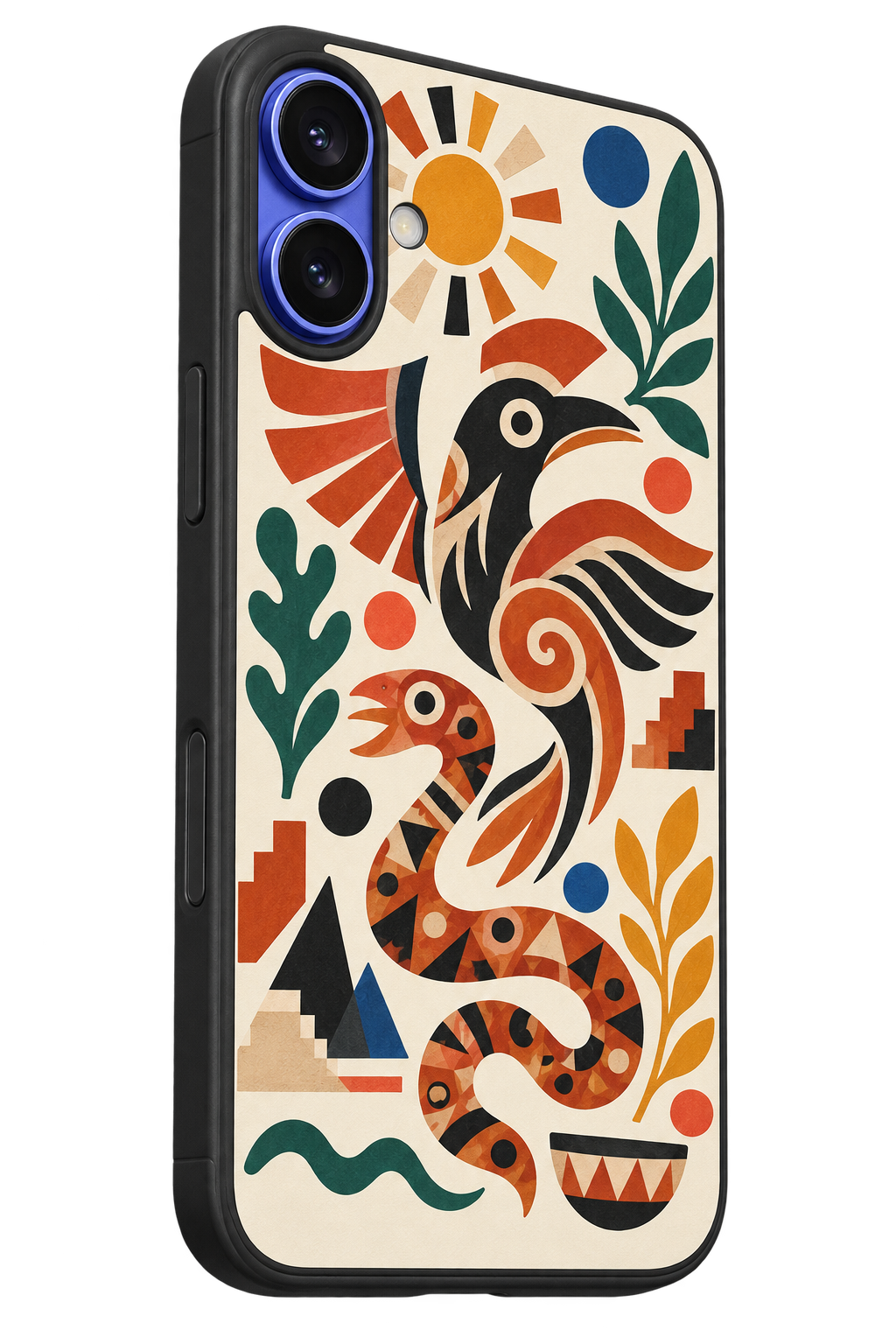 Estuche Cerámica Negativa — Aves y Serpiente