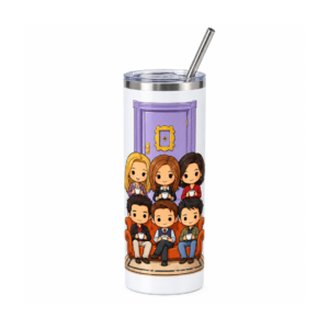 NÜDO POP — Friends · Skinny tumbler 20 oz · El elenco en chibi